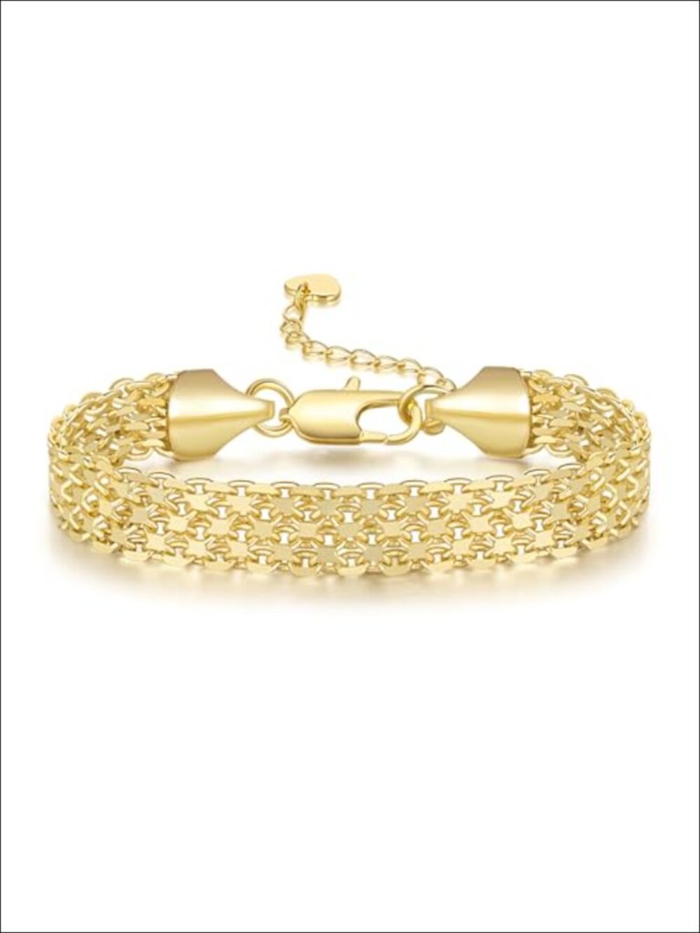 14K Gold Plated Mesh Chain Bracelet Stack Dainty Link Bracelet
